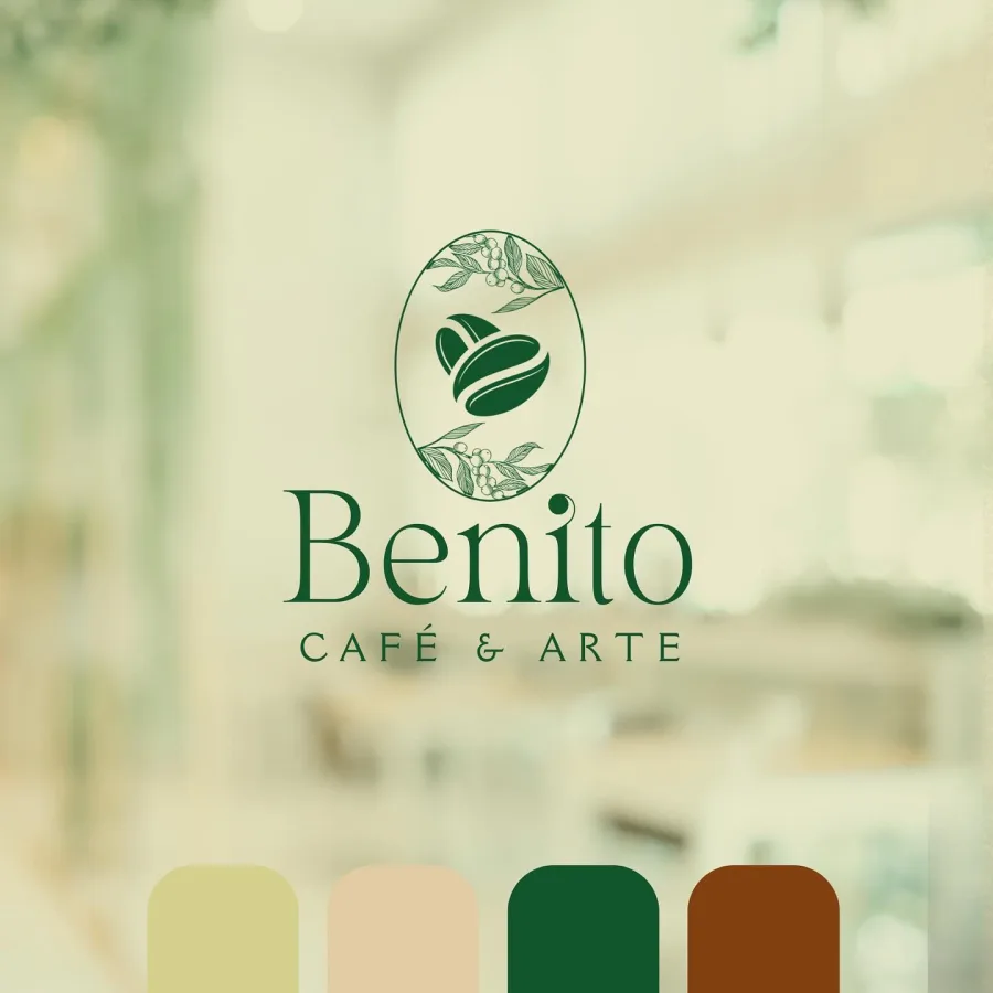 Identidade visual artesanal Benito Café & Arte